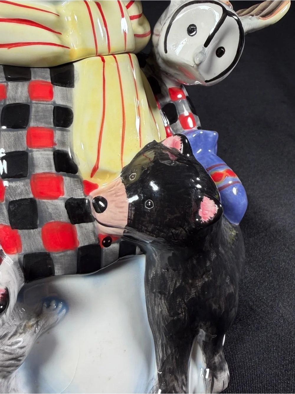 Hand-Painted Ceramic Snowman Cookie Jar Gibson Woodland Friends